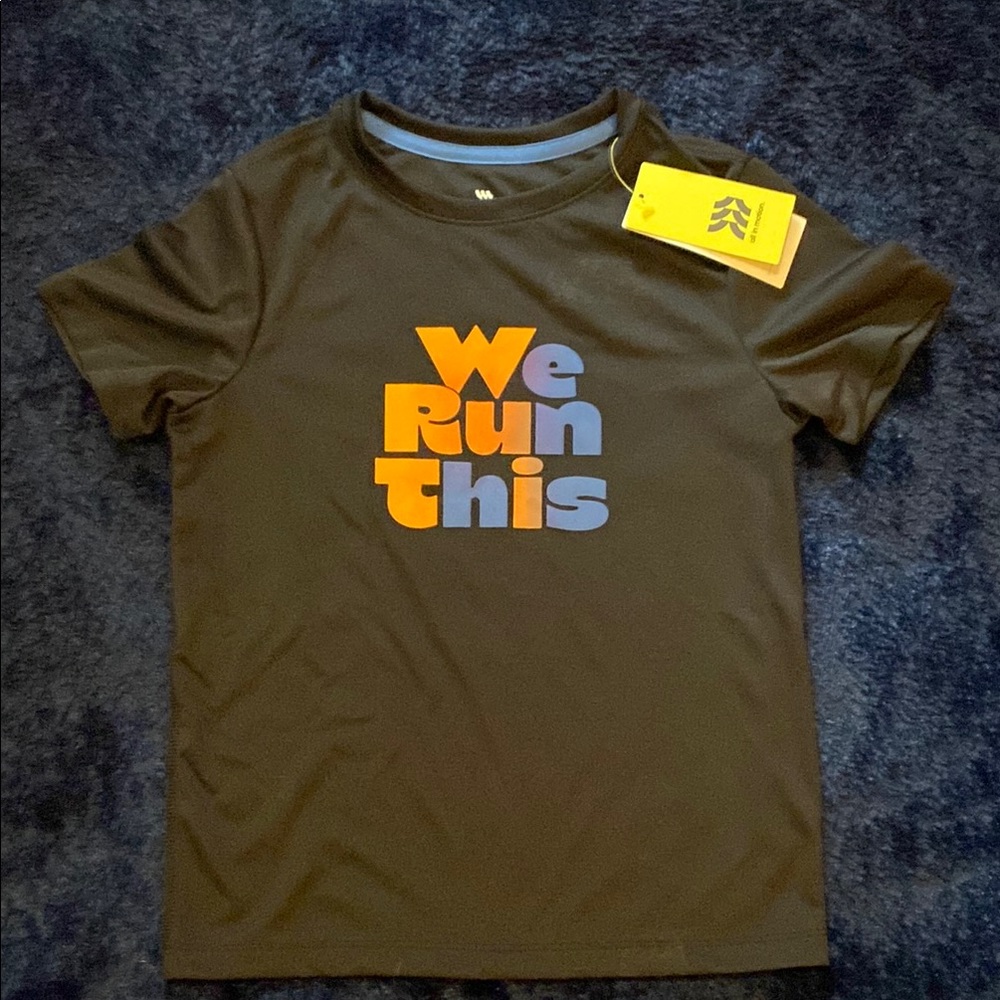 All in Motion Black and Orange Short Sleeve Tee